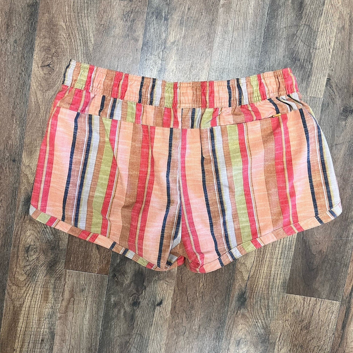 prAna Mariya Women Swim Cover Shorts 32” (M) Stripe Retro Hiking Outdoor