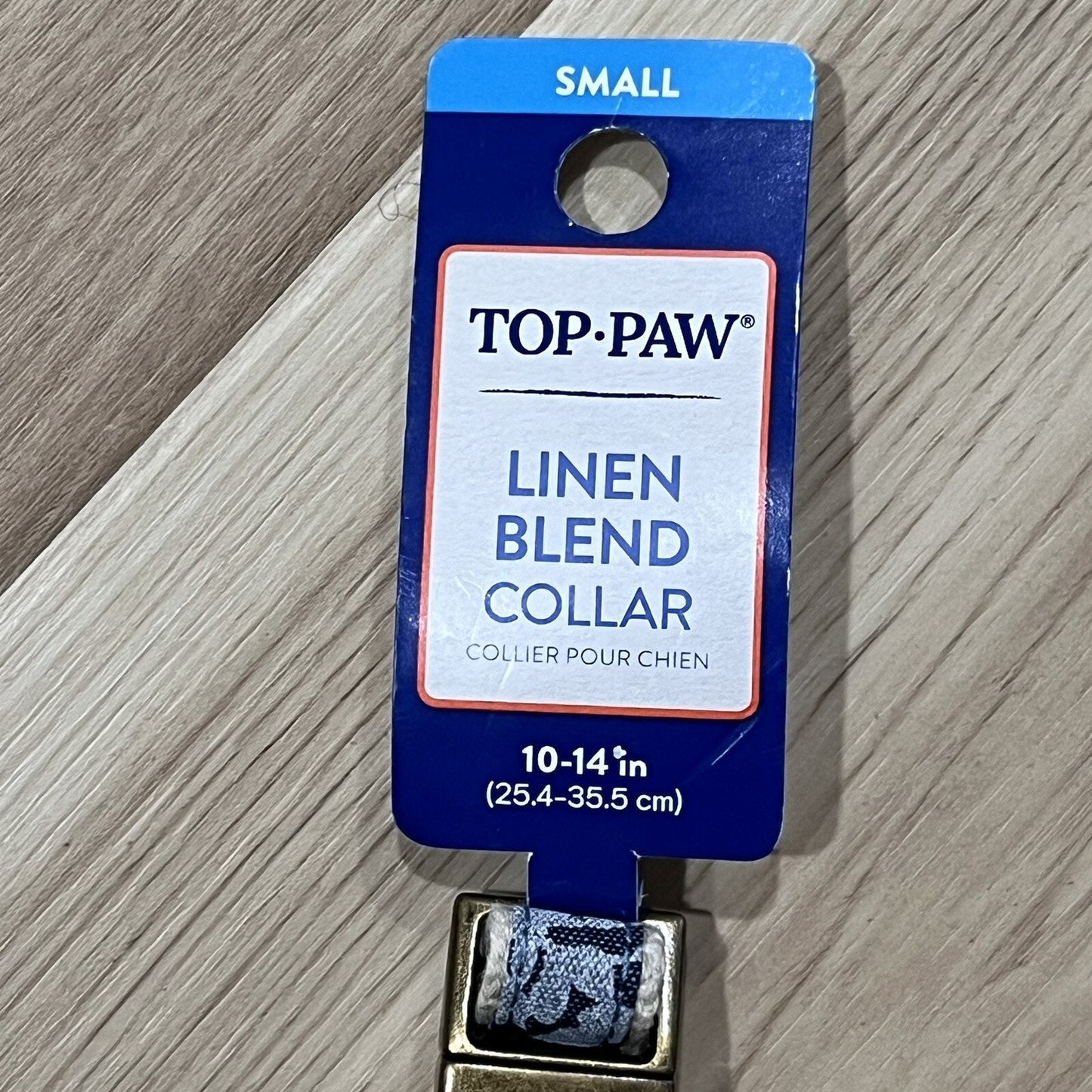 NEW (S) Top Paw Unisex Collar 10-14” Floral Blue Denim Linen Dog Puppy