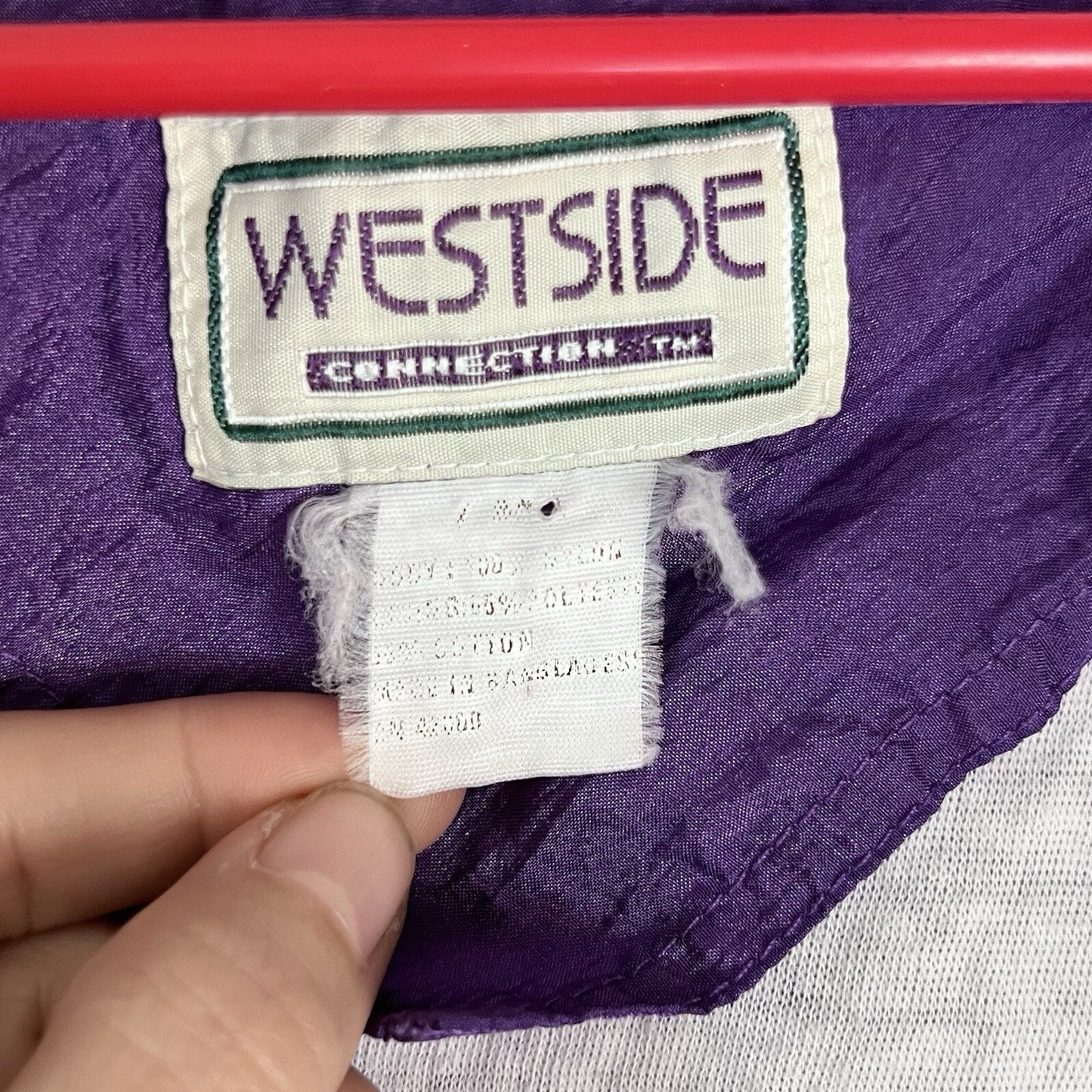Retro Westside Connection Windbreaker Purple Ski Jacket 80s 90s Womens Vintage