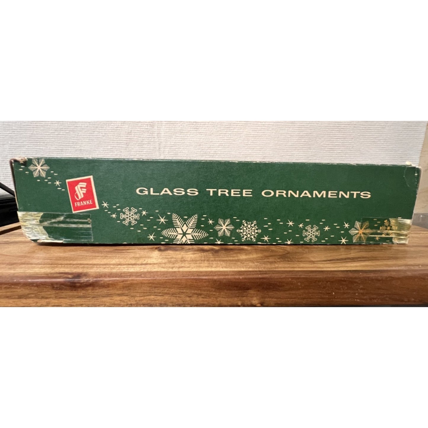Box Of 12 Red George Franke MCM 1-3/4” Glass Christmas Tree Ornaments