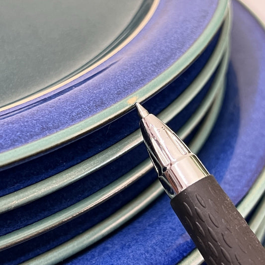 Denby Metz Green Blue 8 Piece Set 4 Dinner Plates 10.5” & 4 Salad Plates 8-7/8”