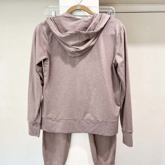 XS/S Vuori Halo Performance Hoodie & Jogger Set Heather Pink DreamKnit