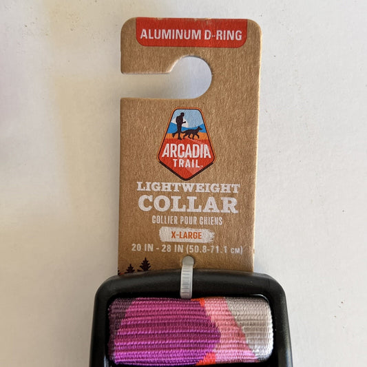 NWT Arcadia Trail XL Lightweight 20-28” Dog Puppy Collar Aluminum D-Ring Purple