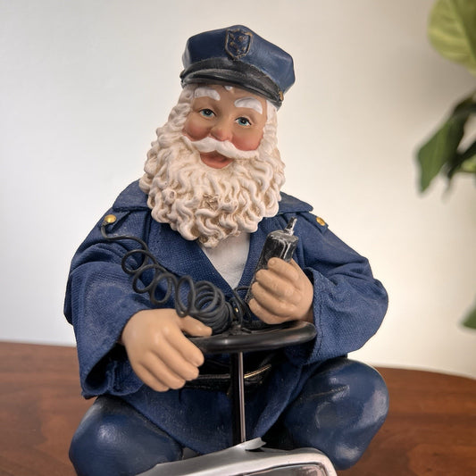 Vintage Kurt Adler Fabriché Santa Claus Police Officer Cop Car Law Enforcement