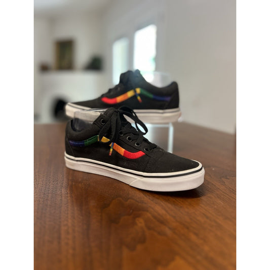 Vans Old Skool Pride Rainbow Black Suede Canvas VN0A4U3B0AN Sneakers M 5.5 / W 7