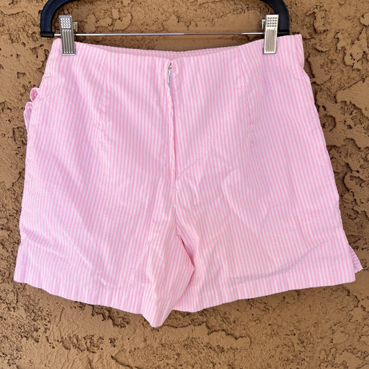 Lilly Pulitzer Sz 2 Mini Skort Neon Pink Preppy Girlie Seersucker Ruffle Faye