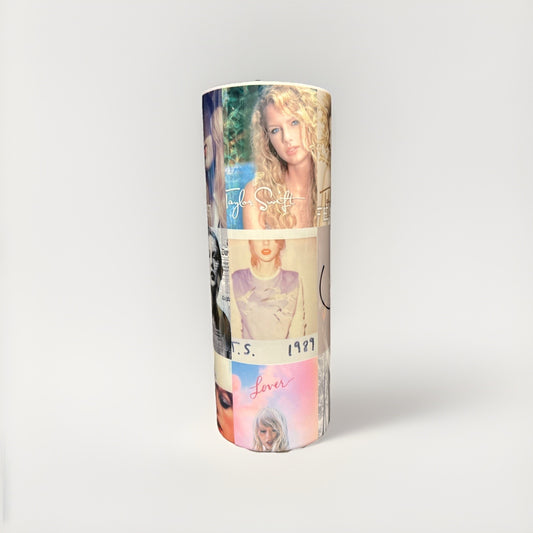 Taylor Swift Album Collage Stainless Steel Double Wall 20oz Skinny Tumbler