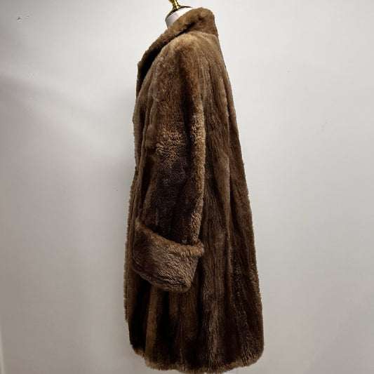 50s Gittelmans Sons Beaver Fur Coat Mob Wife Old Money Luxe Mobster Glam Brown