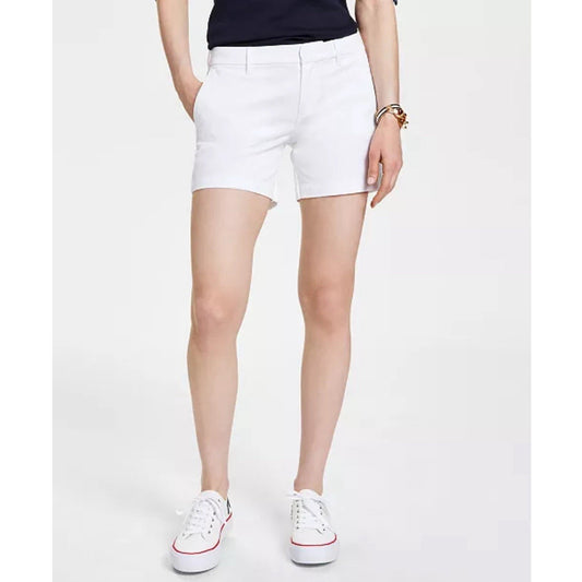 NWT Tommy Hilfiger (14) White Hollywood Chino Shorts 5" Stretch Classic Preppy