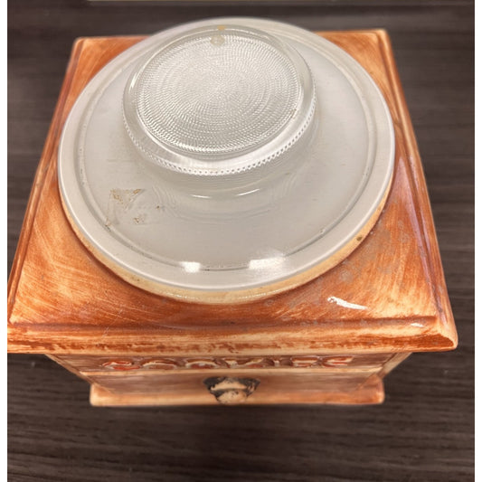 McCoy Pottery MCM Chest of Drawers Cookie Jar with Glass Lid