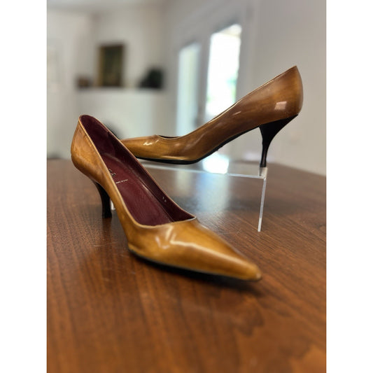 Vintage Prada Pointed-toe Brown Leather Pumps Women’s Size 38 / 7.5