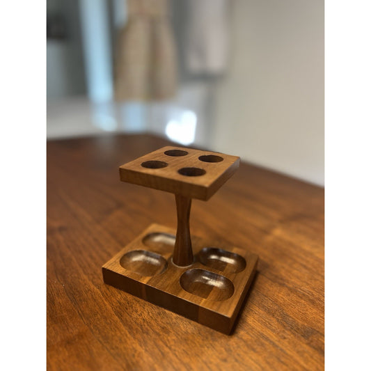 Vintage DI Alpen Solid Walnut Four Pipe Stand