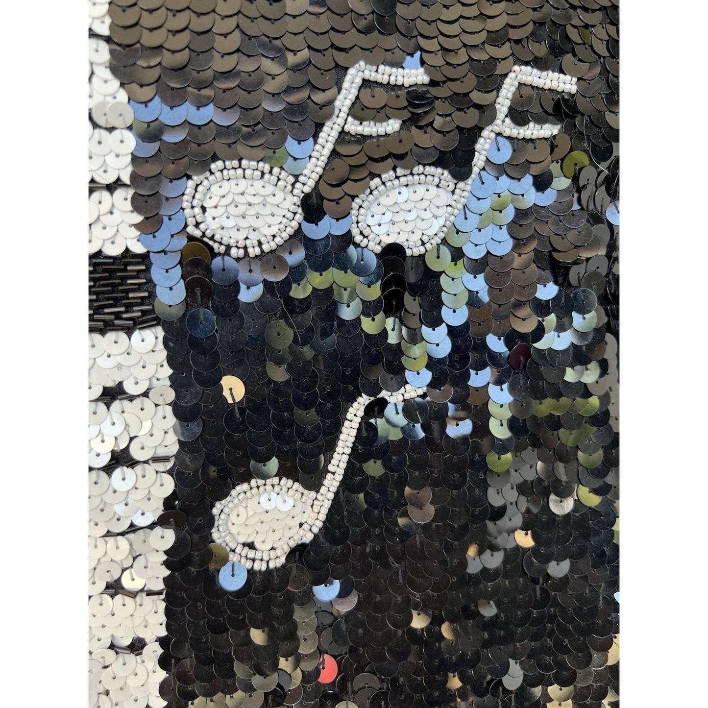 Vintage Nadine (S) Hand Beaded Piano Music Sequin Kitsch Cocktail Dress Unique
