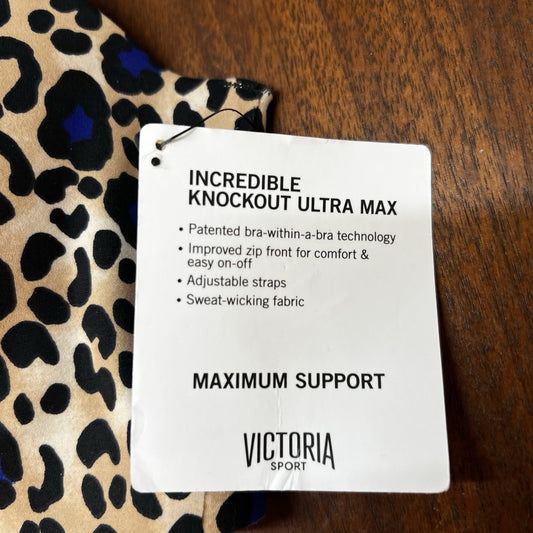 NWT Victoria Sport 34B Incredible Knockout Ultra Max Support Front Zip Leopard