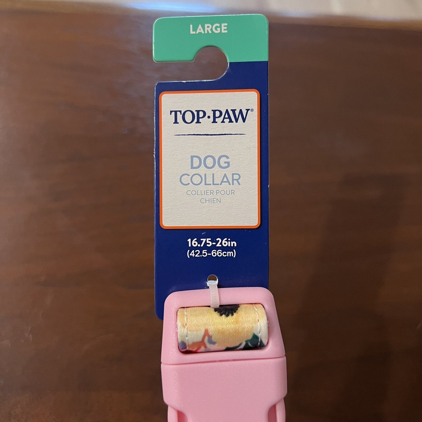NWT Large 16.75-26" Dog Puppy Collar with Bow TOP PAW Floral Girly Pink