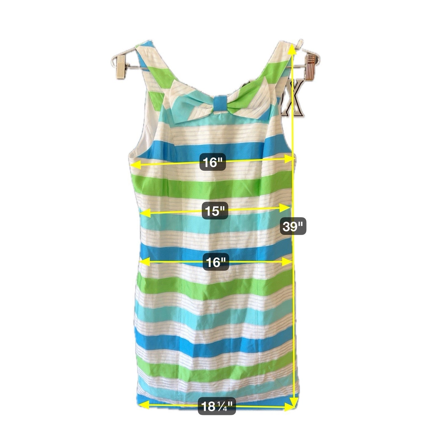 $288 Lilly Pulitzer (6) Silk Henley Mod Stripe Sheath Dress Beachy Coastal 60s