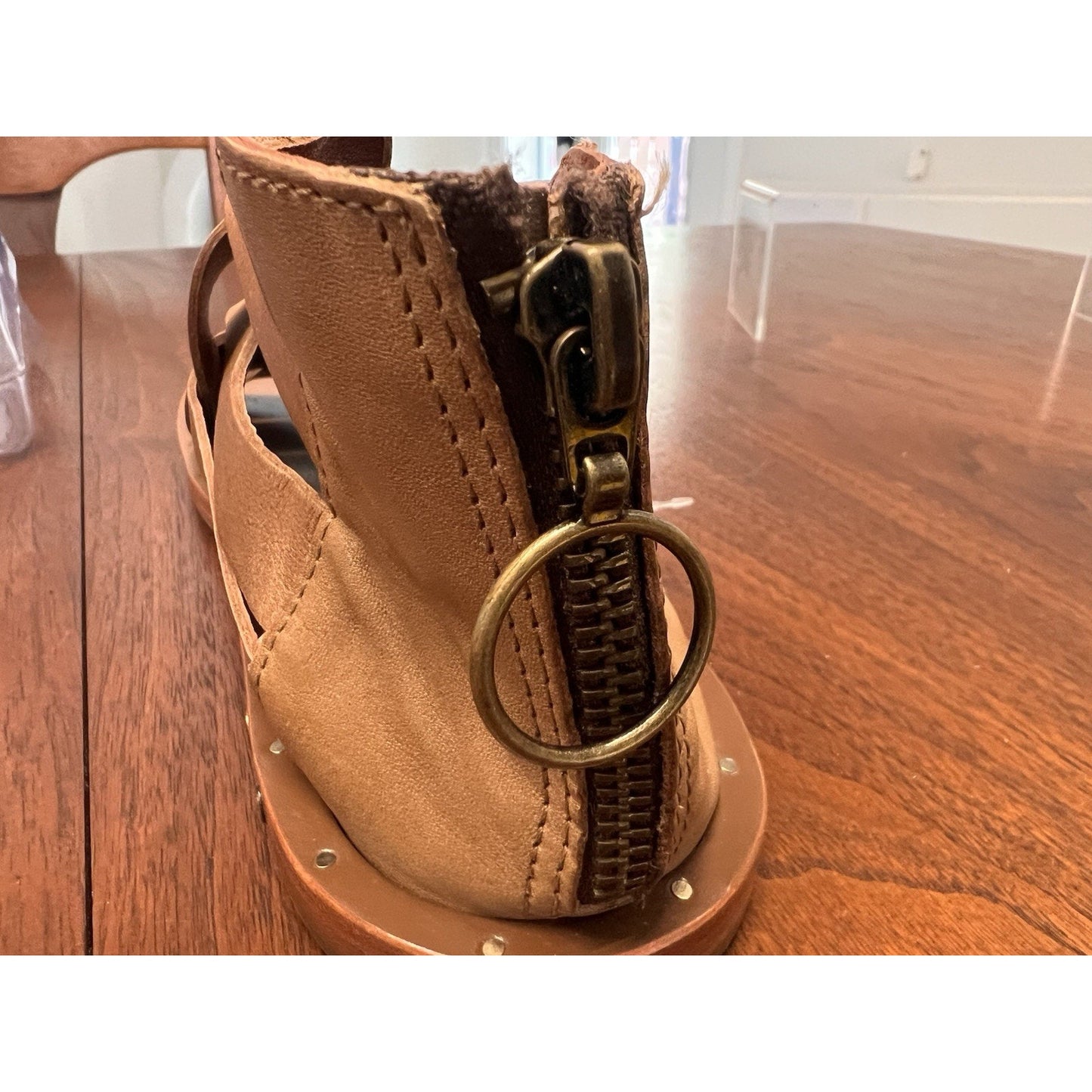 Beek Turaco Leather Sandals Womens Size 9 Brown Woven Handmade Boho Gladiator