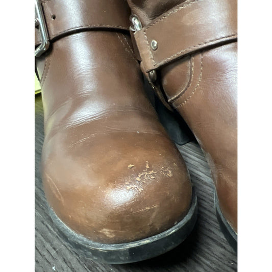 Prada Women’s 4911 Knee High Brown Leather Riding Boots Sz. 5 With Buckles