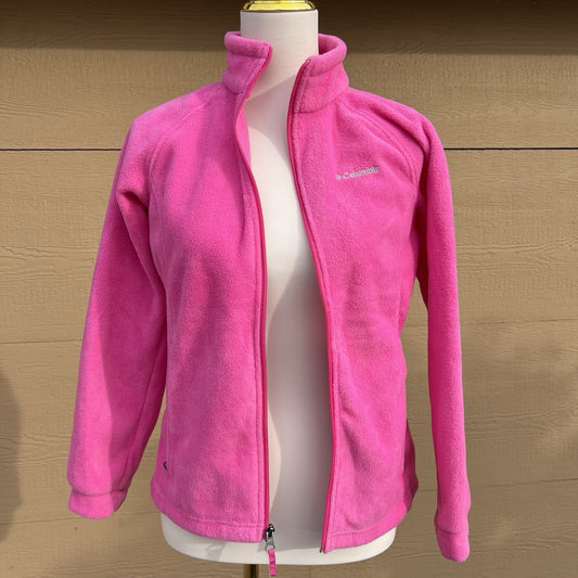 NWT Columbia Girls L 14/16 Girls Benton Springs Full Zip Fleece Jacket Pink Snow