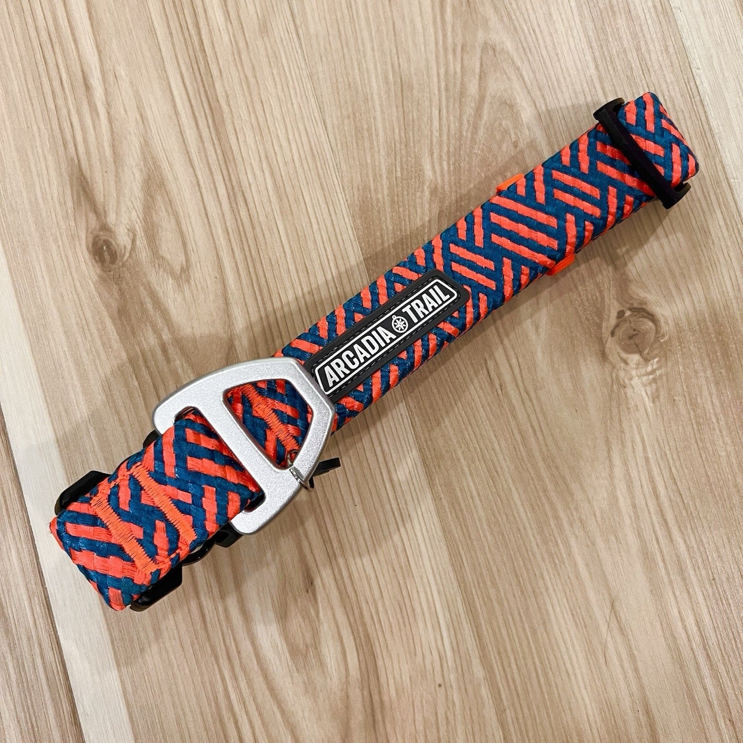 Reflective XL Dog Puppy Collar Paracord Neon Orange Unisex Rope Arcadia Trail