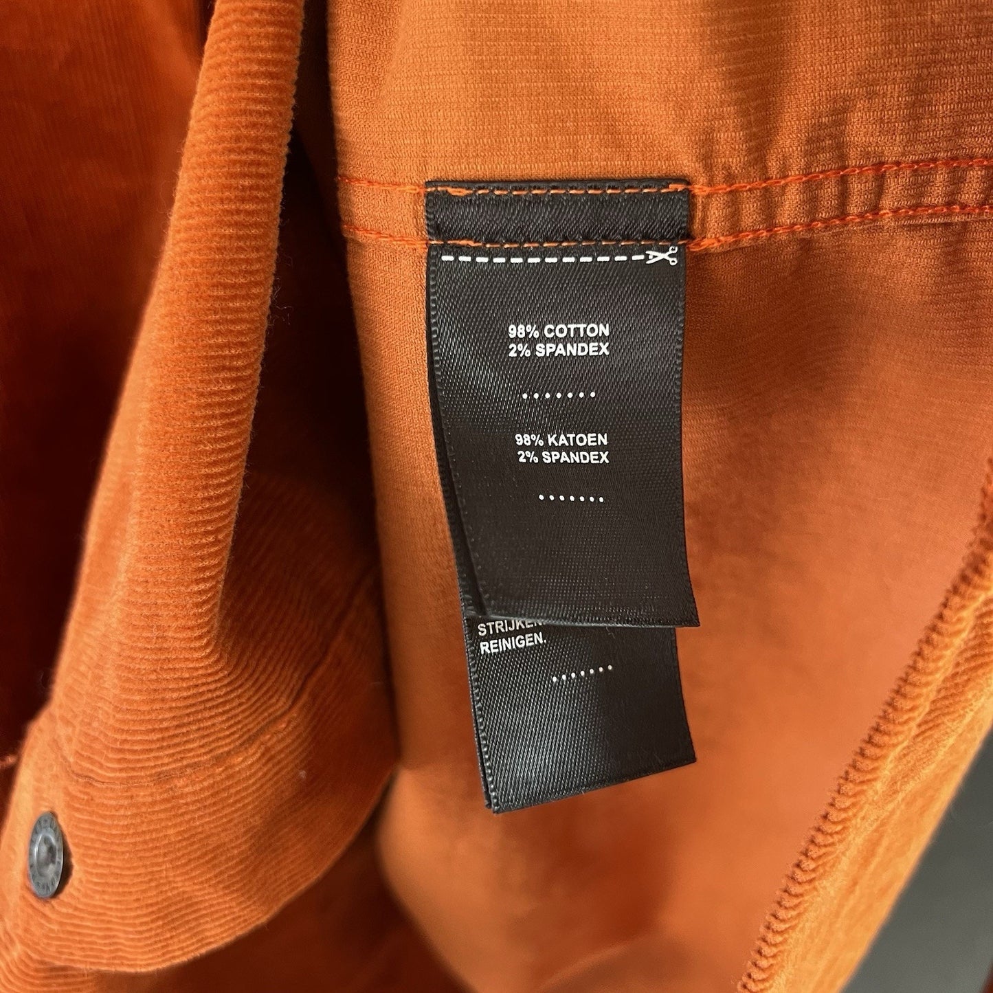 Harley Davidson Corduroy Button Up Shirt 3X Orange Brown Elbow Patch Long Sleeve