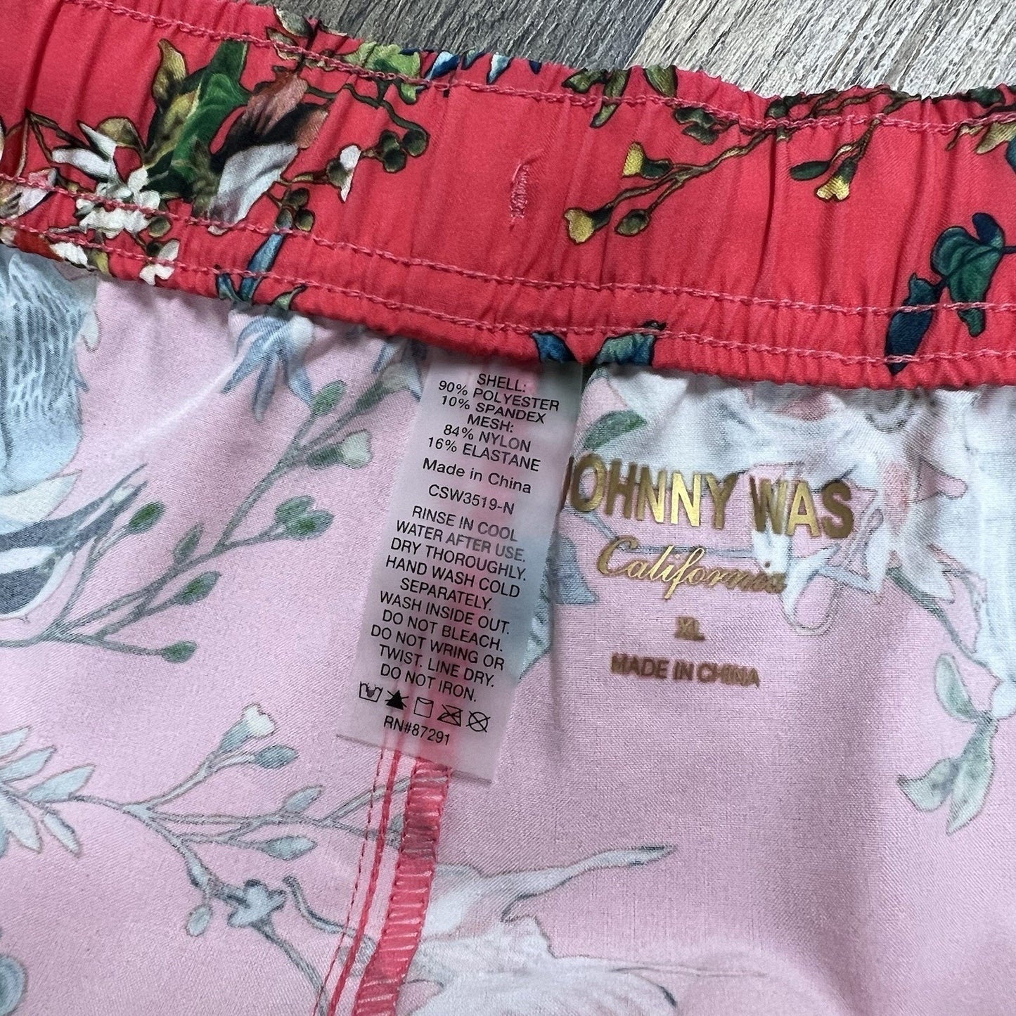 NWOT Johnny Was California Malakye XL Board Shorts 36” Unisex Floral Tropical