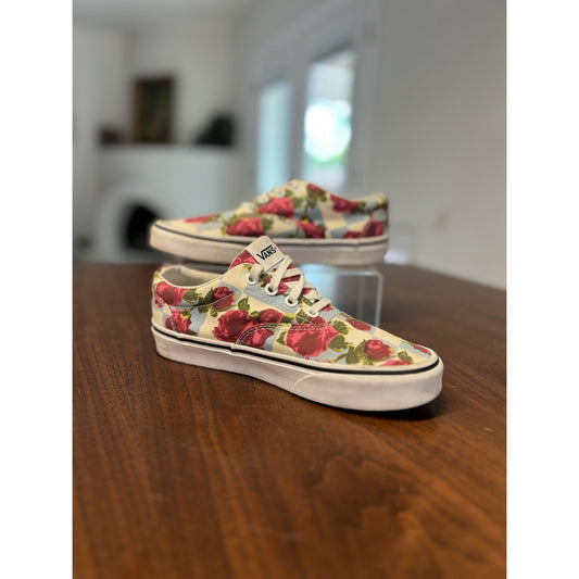 Vans Doheny Blue Check Rose Pattern Women's Sneakers Size 6