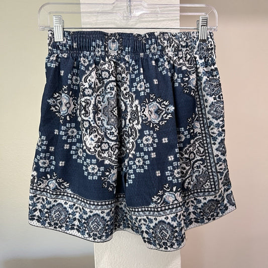 Inaka Power Shorts Mens (M) 25” Mesh Blue Paisley Pattern Streetwear 5” Inseam