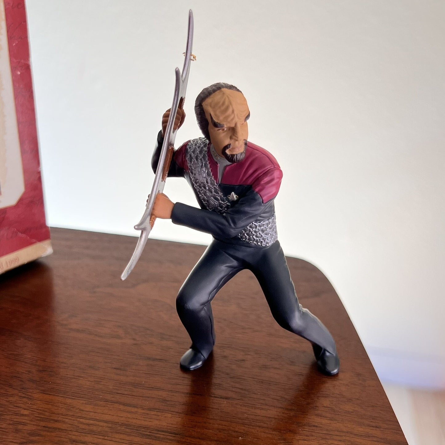 1999 Hallmark Lt. Worf Star Trek Deep Space Nine Christmas Ornament Collectible