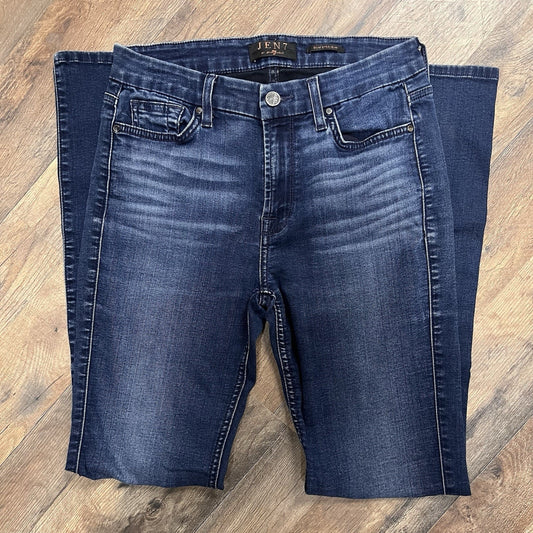 Jen7 7 for All Mankind Slim Straight 28” Sz 2 Jean Sculpting Mid-Rise Dark Wash
