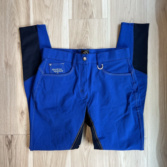 BR Equestrian Full Seat Horse Riding Breeches Blue Size 26