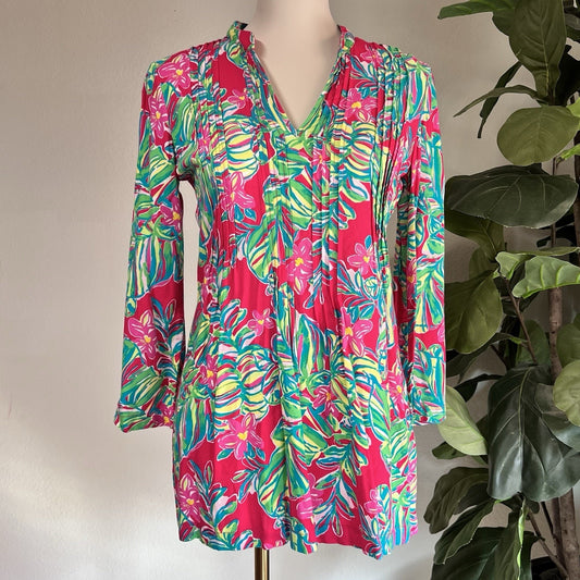 NWT $138 Lilly Pulitzer XS Tunic Tropical Beach Vacation Resort Retro Cruise New