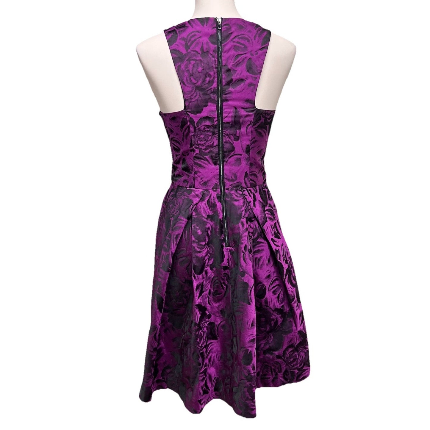 Y2K Betsey Johnson Sz 4 Dress Purple Black Floral Goth Punk Glam Retro Prom