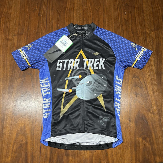 NWT Star Trek Cycling Jersey Full Zip Men’s (S) Retro Brainstorm “Science”
