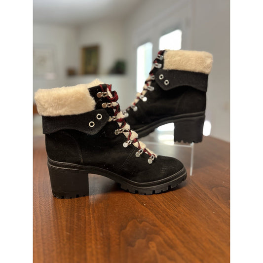 Jellypop Mission Hiker Boots Sz 10 M Sherpa Lined Warm Winter Boots Black Red