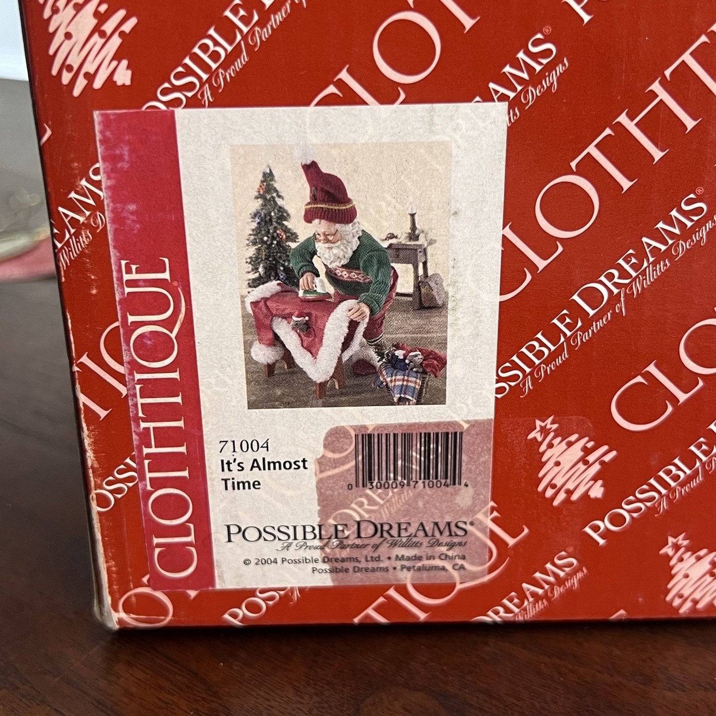 RARE Dept 56 Clothtique Possible Dreams It’s Almost Time 71004 Santa Christmas