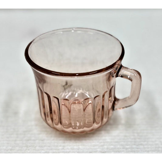 Vintage Fortecrisa Pink Ribbed Glass Mug Replaement Mexico