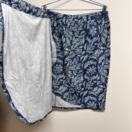 RipSkirt XL Length 3 Women 16-18 Flora Rustica Wrap Skirt Print Blue Floral