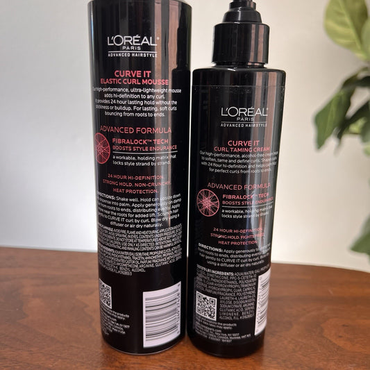L'OREAL Curve It Curl Taming Cream & Elastic Curl Mousse Strong Hold Partial