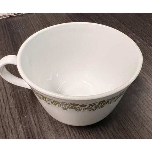 Vintage 1970s Corelle Spring Blossom / Crazy Daisy Green 8 oz Coffee/Tea Cup