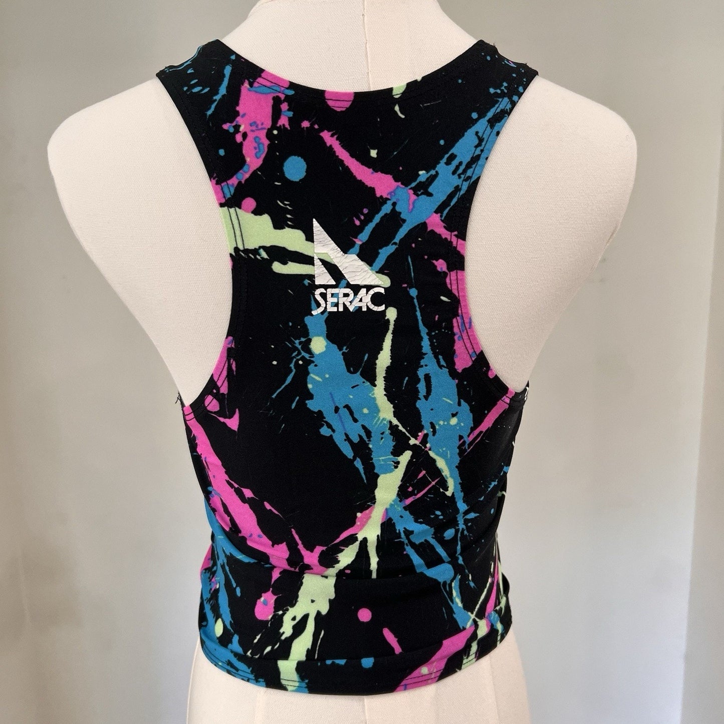 Vintage Serac Tank Top 80s Neon Paint Splatter New Wave Retro Club Kid Vaporwave