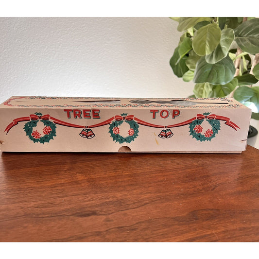 Vintage 1950s Shiny Brite 15” Spire Handblown Glass Tree Topper Original Box