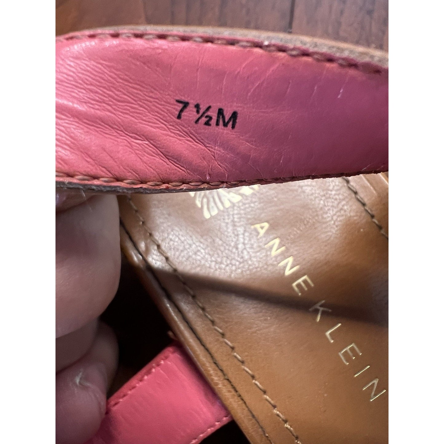 Anne Klein T-strap iFlex Dress Sandal Pink / Coral Women’s Size 7.5