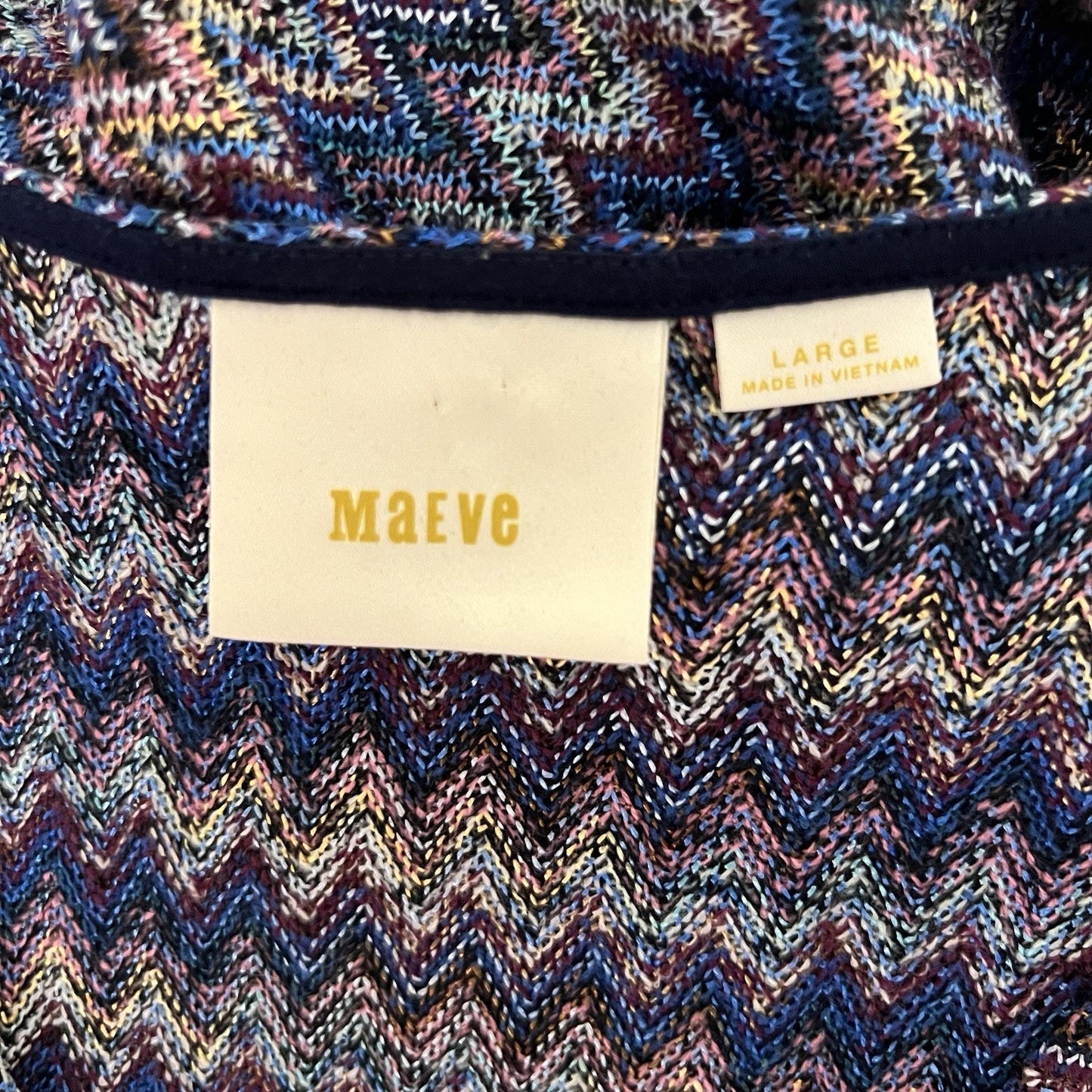 Maeve Anthropologie (L) Sleeveless Drop Waist Knit Blue Dress Y2K Knit