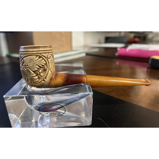 Vintage Hand Carved Meerschaum Bulldog Estate Tobacco Pipe