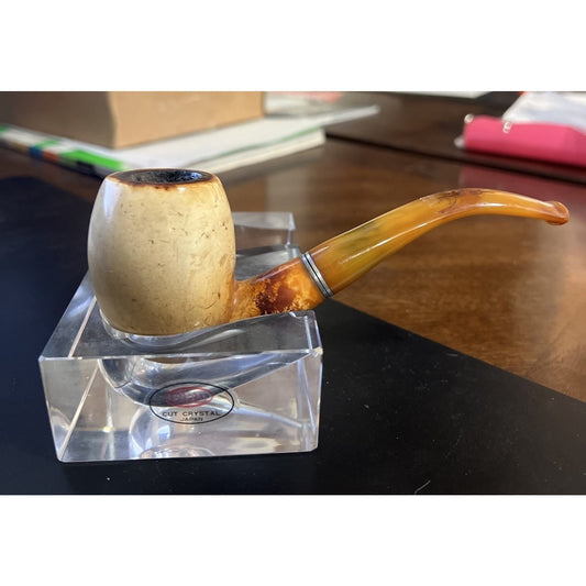 Vintage Bent Billiard Meerschaum Estate Smoking Pipe