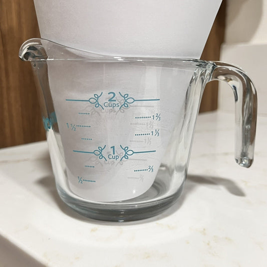 Vintage Anchor Hocking Glass Measuring 4 Cups Rare Blue Logo Mid-Century Kitchen