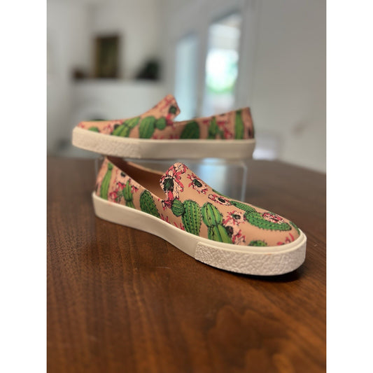 Melissa Ground III Pink Cactus Flower PVC Slip-on Sneakers Women’s Size 9