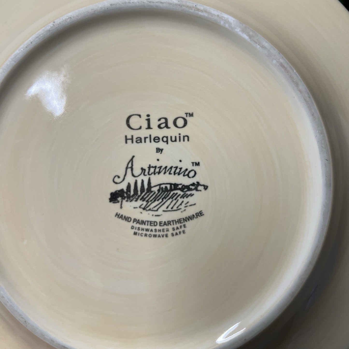 (4) Artimino Ciao Harlequin Salad Plates 9" Earthenware Hand Painted Diamond