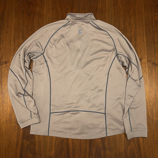 Cannondale Cycling Full Zip Jacket Gray Zip Pockets Mens XL Fleece Lined Stretch
